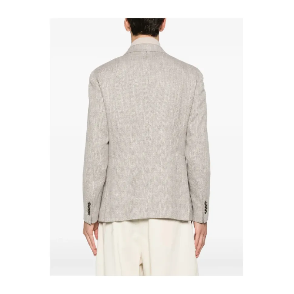 Herringbone Double-Breasted Jacket