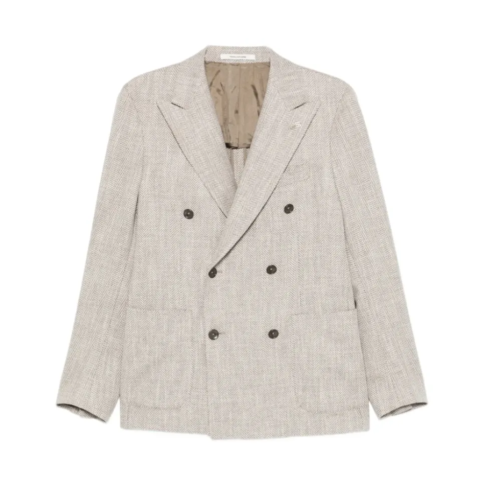 Herringbone Double-Breasted Jacket