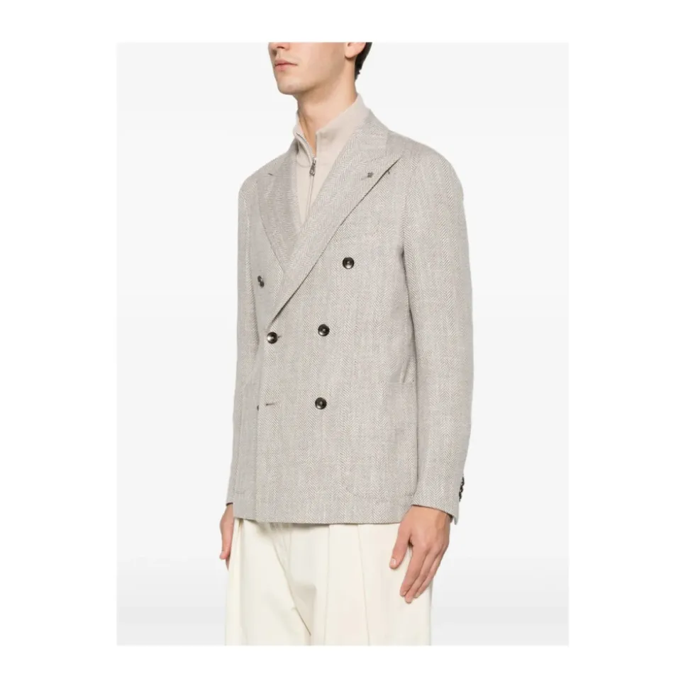 Herringbone Double-Breasted Jacket