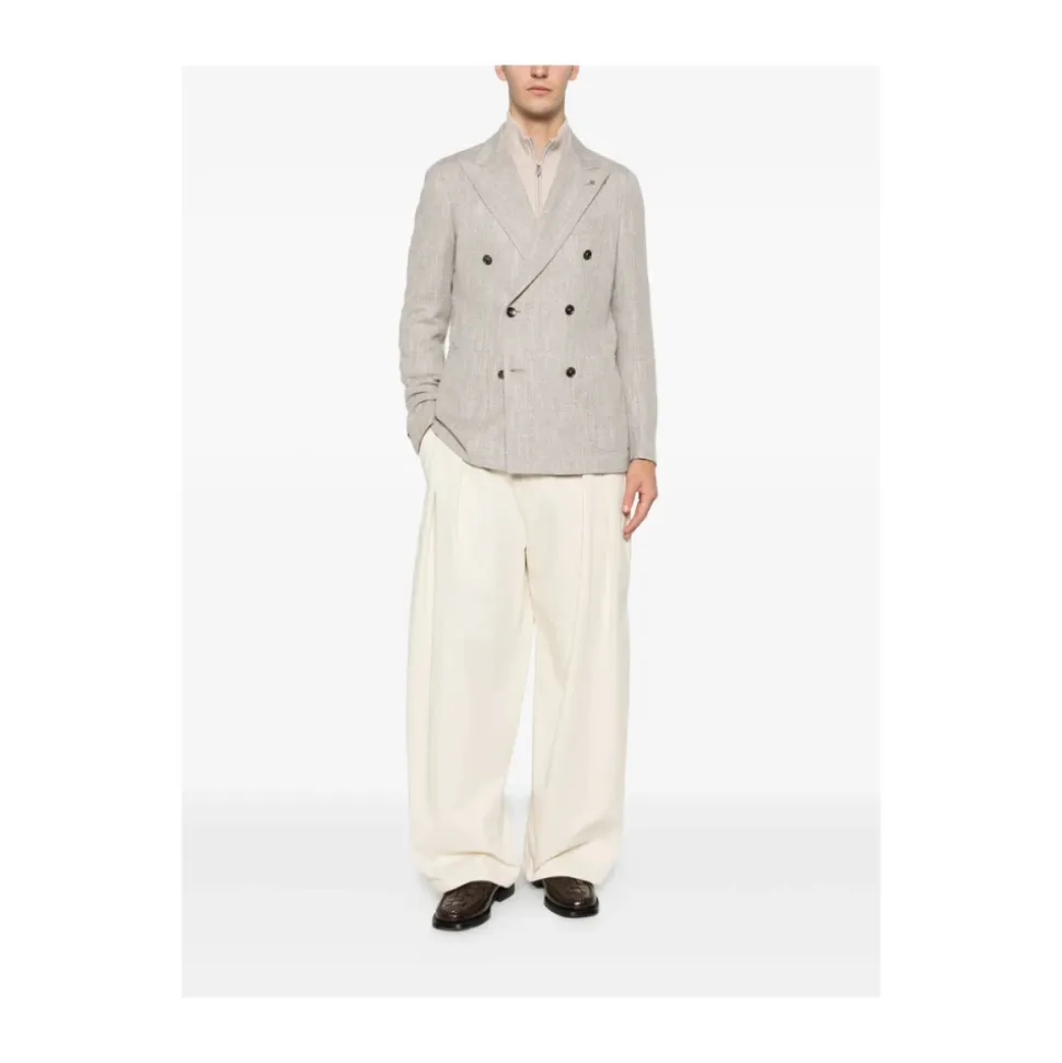 Herringbone Double-Breasted Jacket