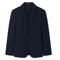 Icon Printed Technical-Seersucker Single-Breasted Jacket