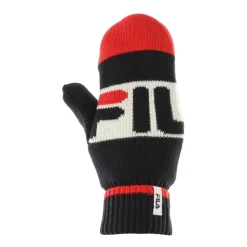 Intarsia Gebreide Herenhandschoenen Zwart/Rood/Wit