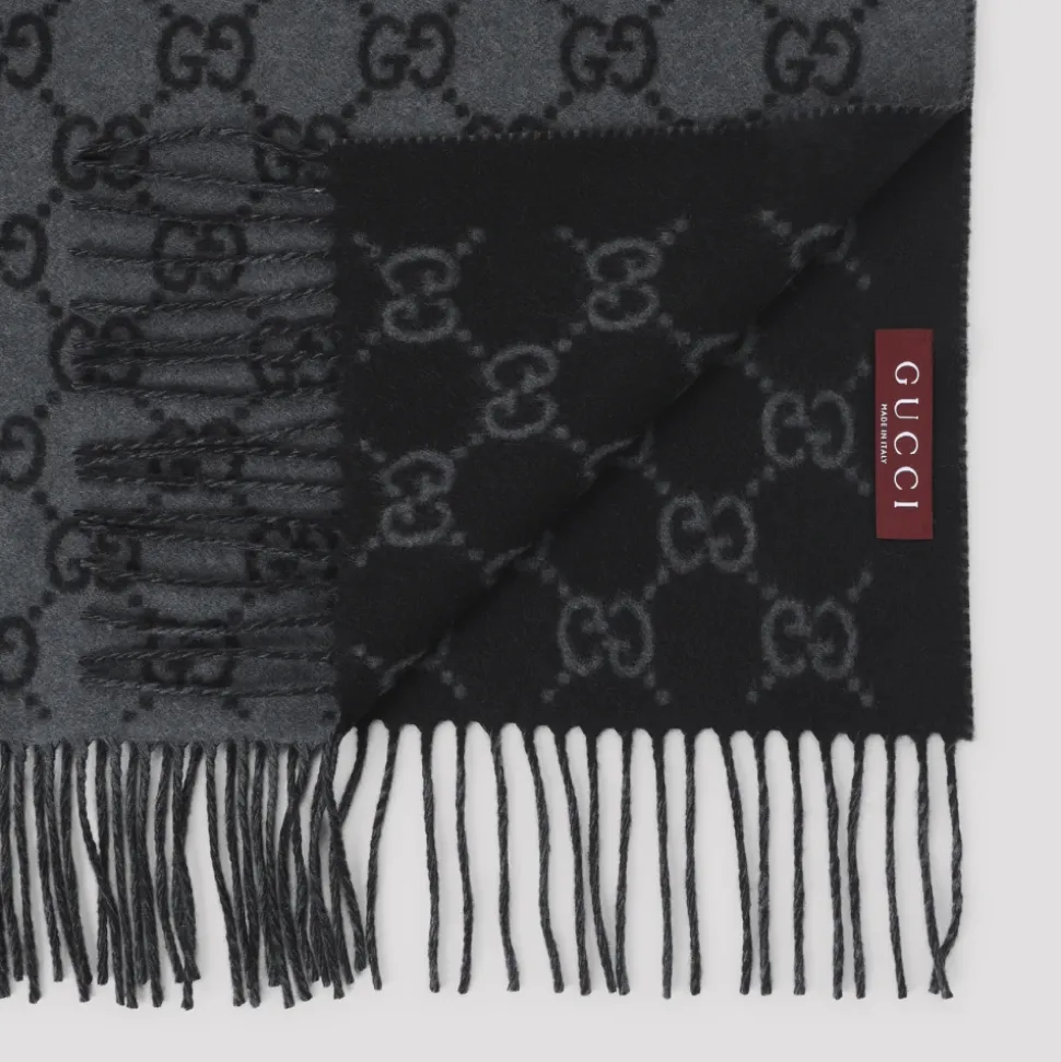 Kasjmier Sjaal met GG Logo Jacquard