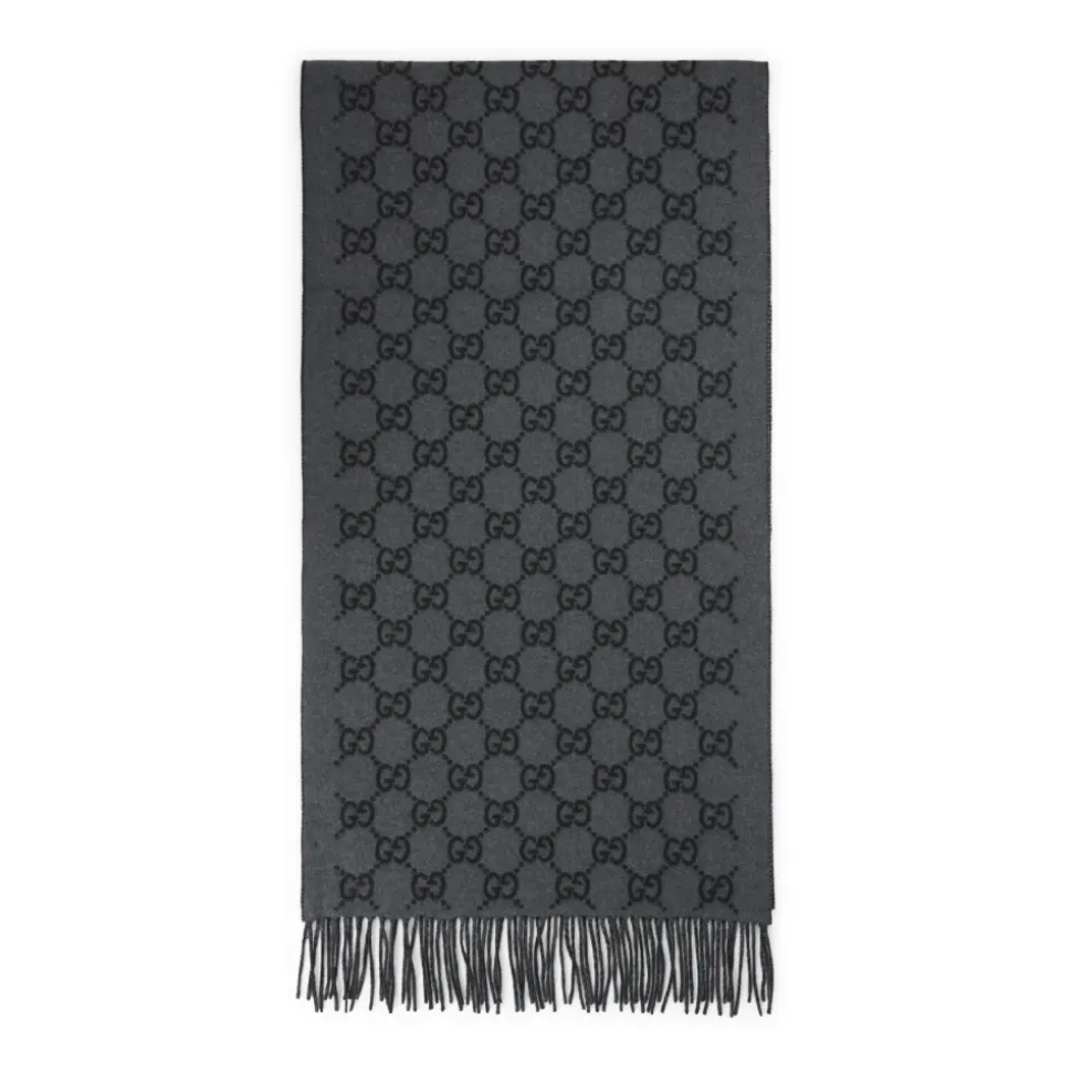Kasjmier Sjaal met GG Logo Jacquard
