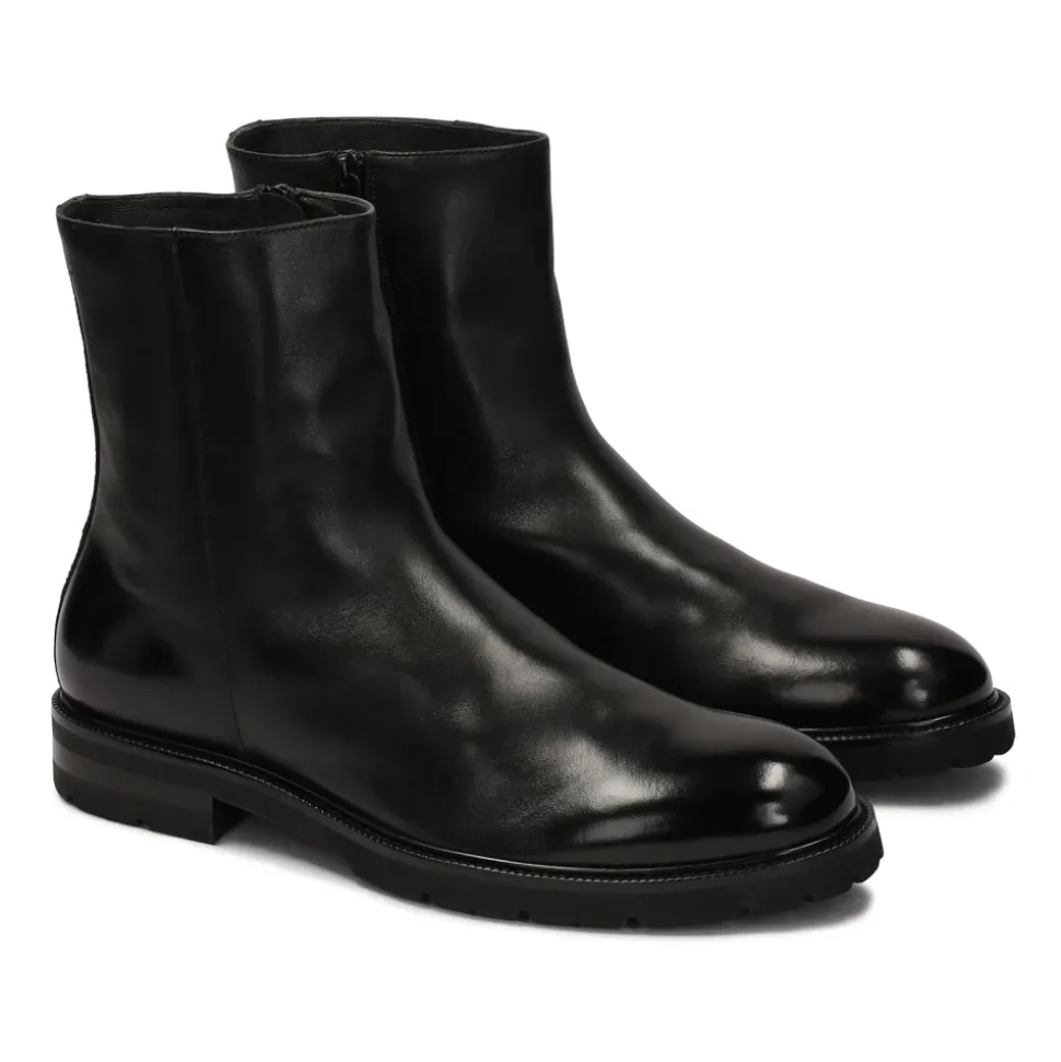 Kazar Zwarte Lederen Boots
