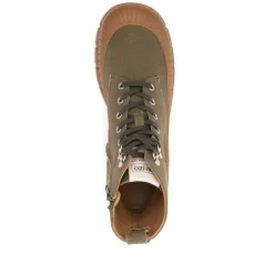 Khaki Veterschoenen met Rubberen Zool