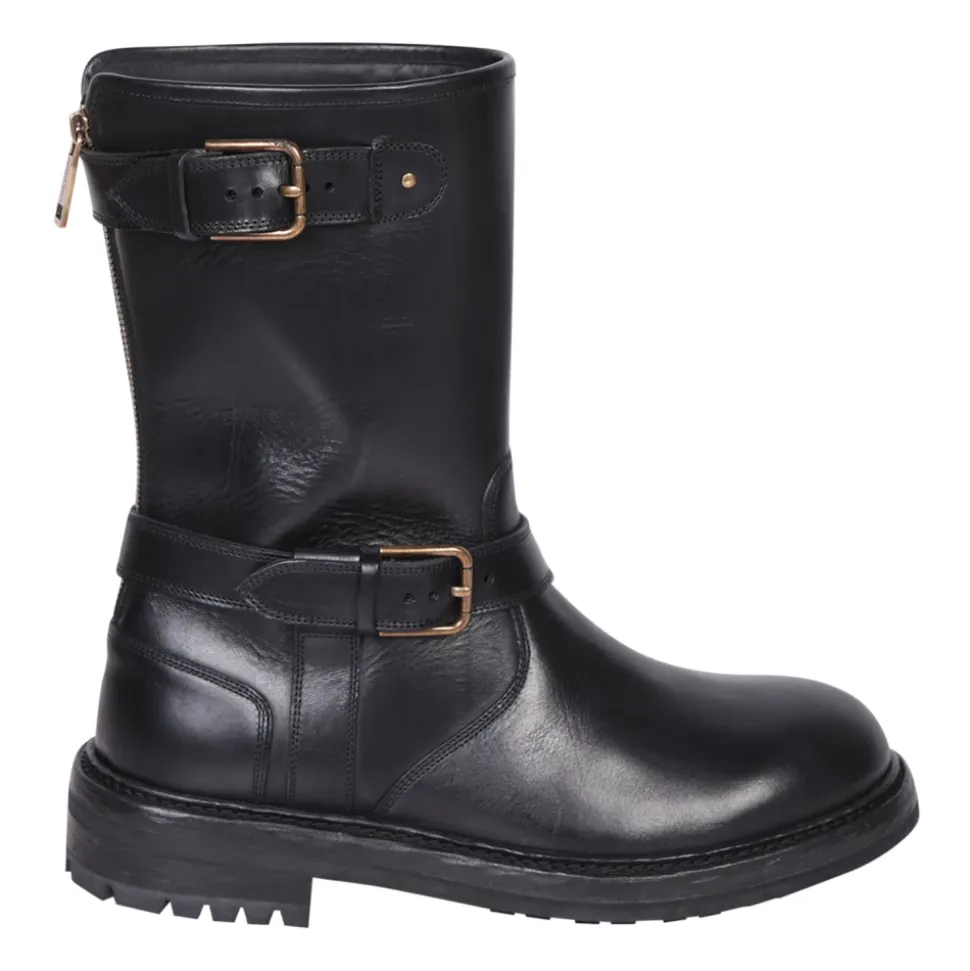 Leather Biker Boots