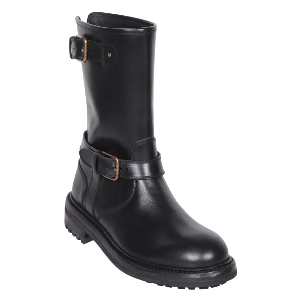 Leather Biker Boots