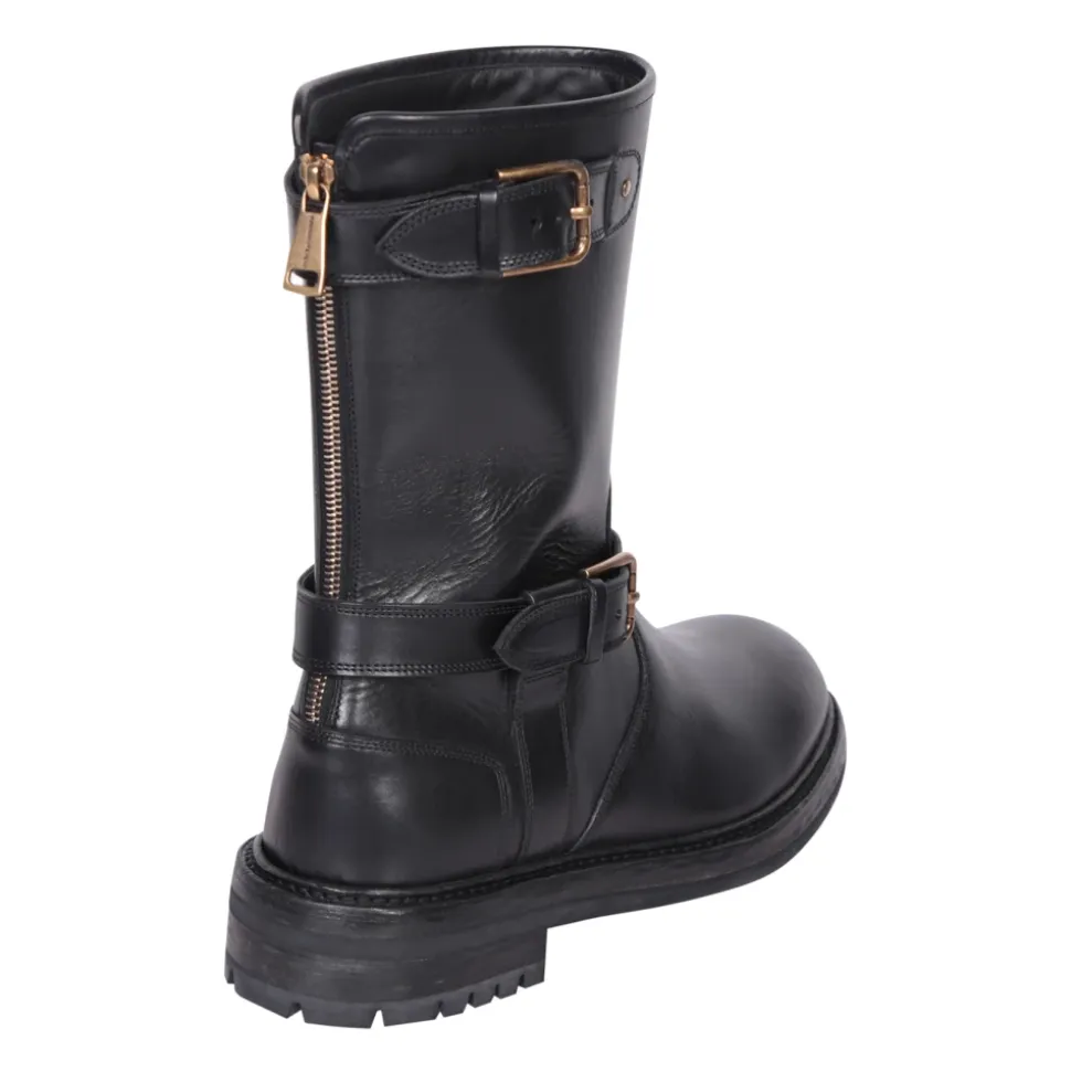 Leather Biker Boots
