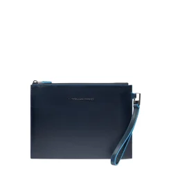 Leather men's clutch for iPad®mini with removable wrist strap and pocket for AirPods®