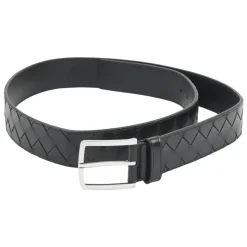 Leren Riem met Intrecciato Motief