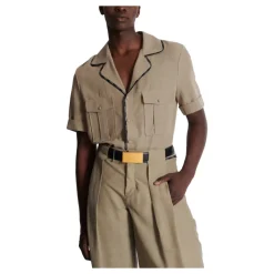 Leren riem met veiligheidsspeld