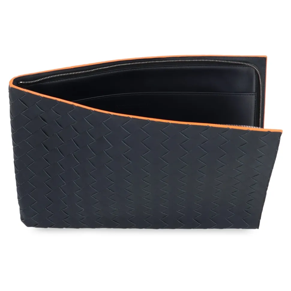 Leren Clutch met Intrecciato Motief