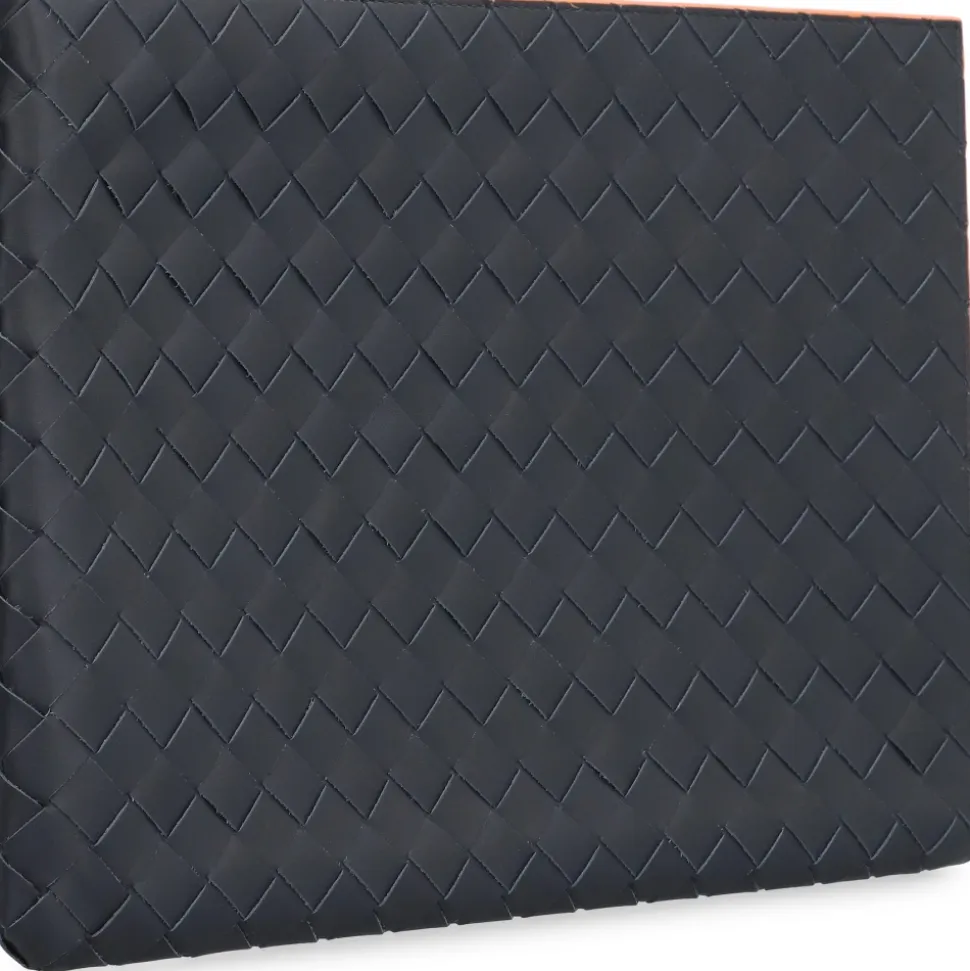 Leren Clutch met Intrecciato Motief