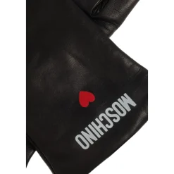 Leren handschoenen met bedrukt logo