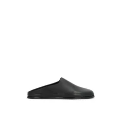 Leren instapslippers met verhoogde zool