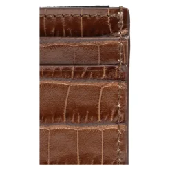 Leren kaarthouder met krokodillenprint