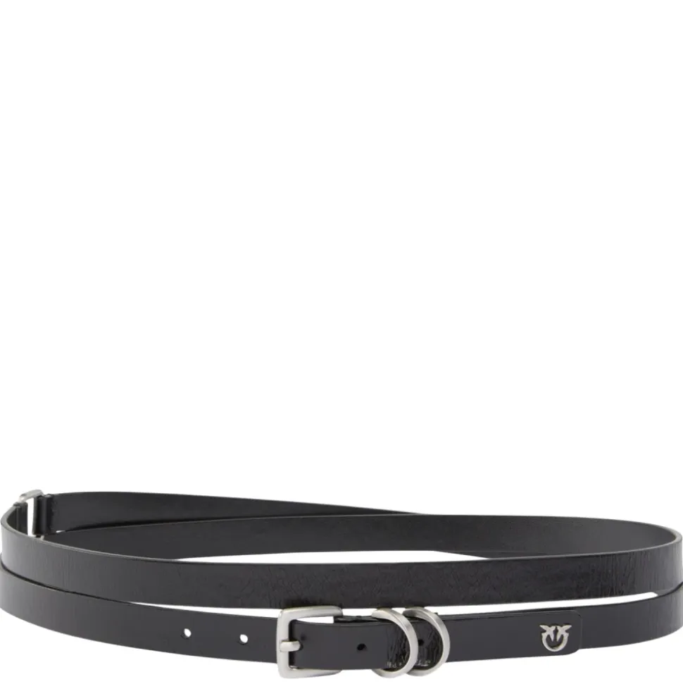 Leren riem met logo