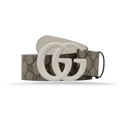 Leren riem met logo-gesp