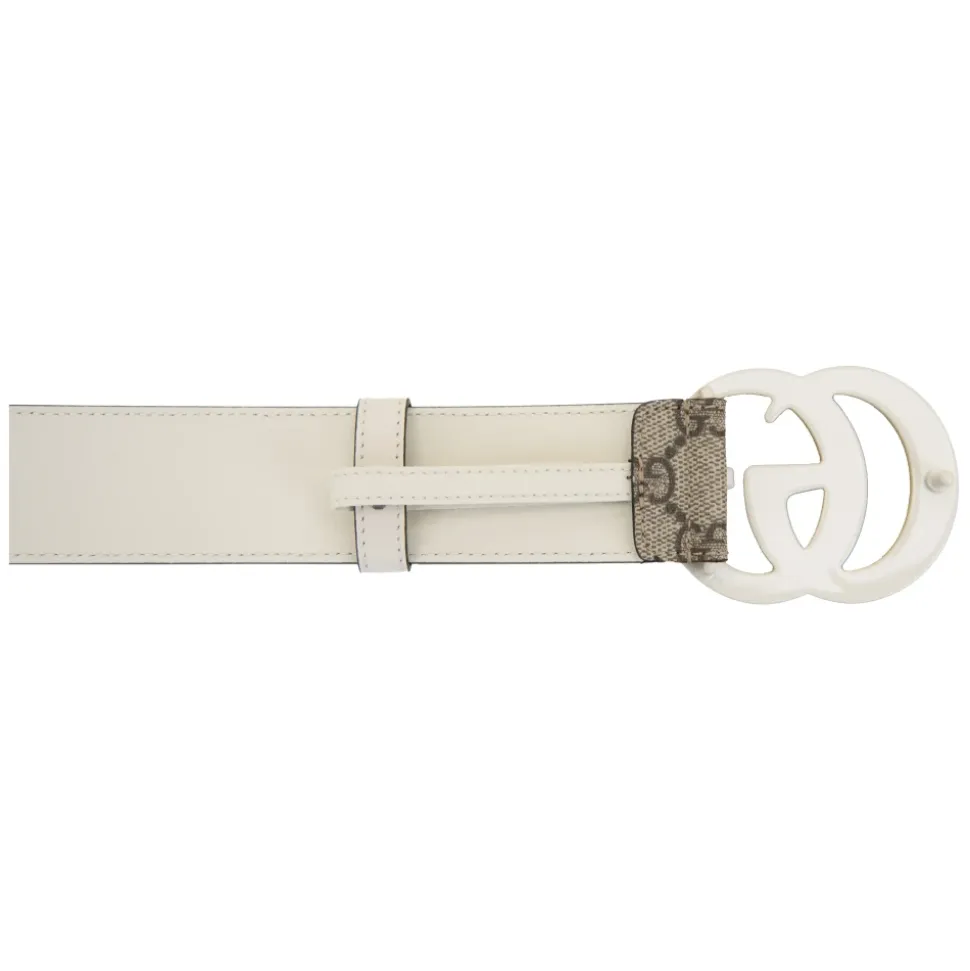 Leren riem met logo-gesp