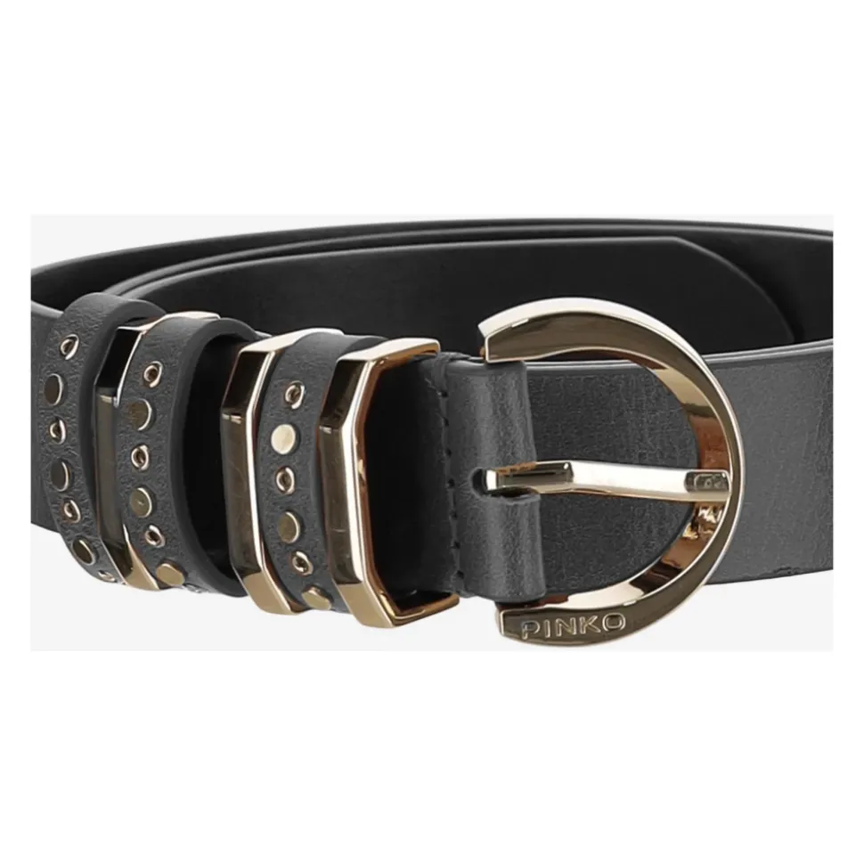 Leren riem met studs