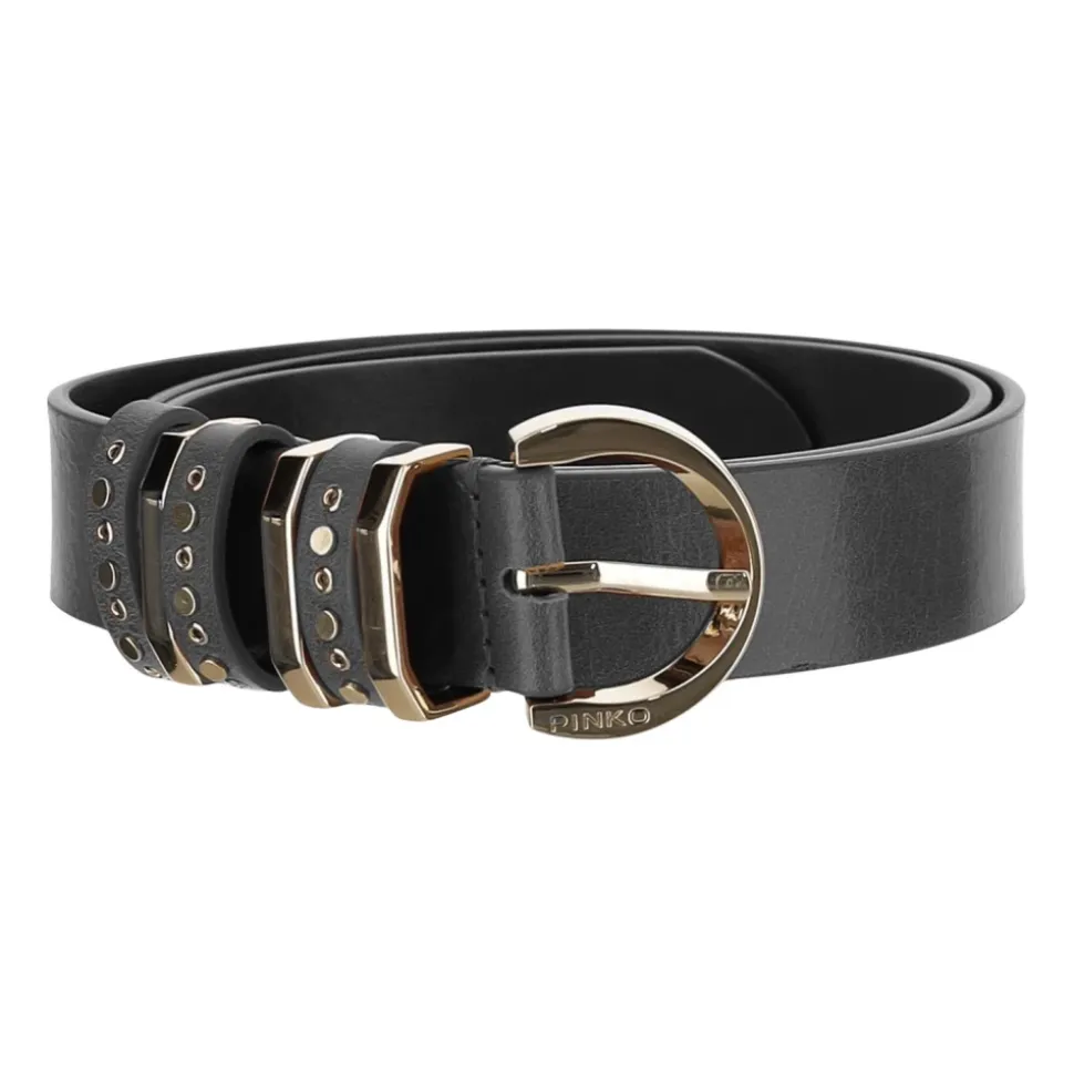Leren riem met studs