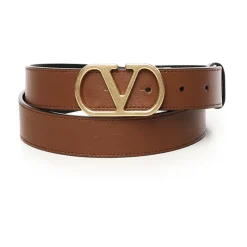 Leren riem met VLogo-detail