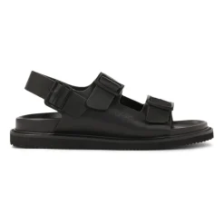 Leren sandalen met metalen gesp
