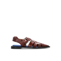 Leren sandalen met spitse neus