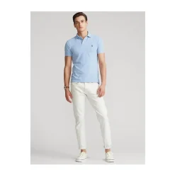 Lichtblauw Poloshirt met Kraag