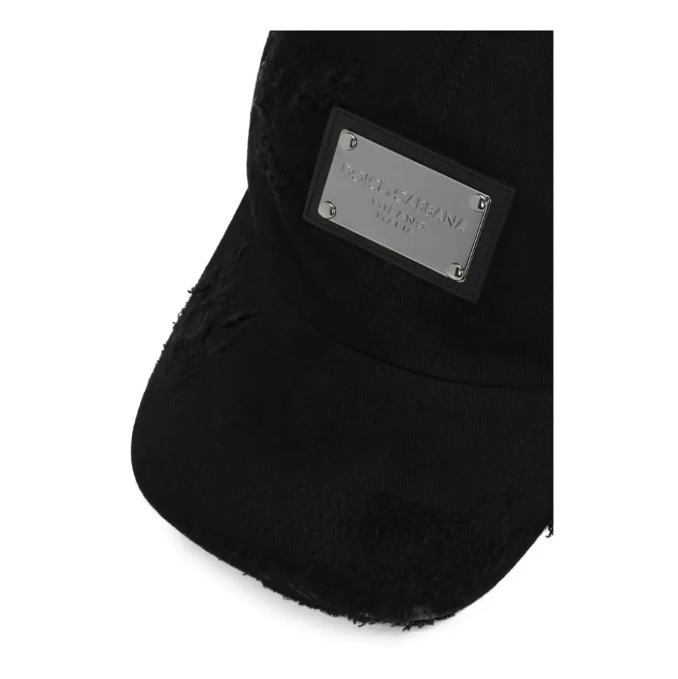 Logo-Plaque Baseball Cap, Zwart