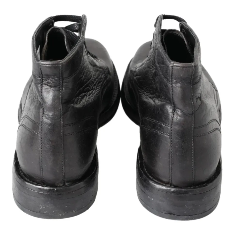 Luxe Zwarte Leren Veterschoenen