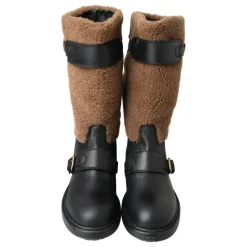 Luxe Shearling Leren Lange Laarzen