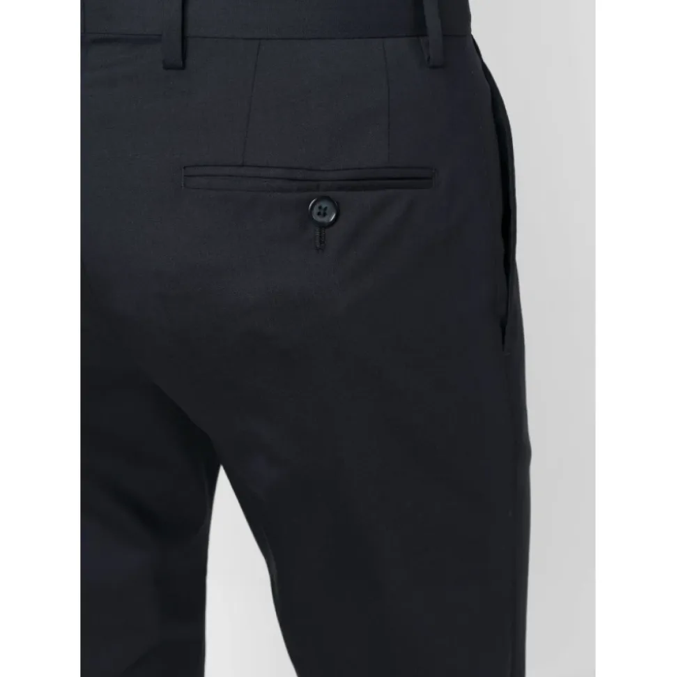 Marineblauw Slim Fit Wollen Pak