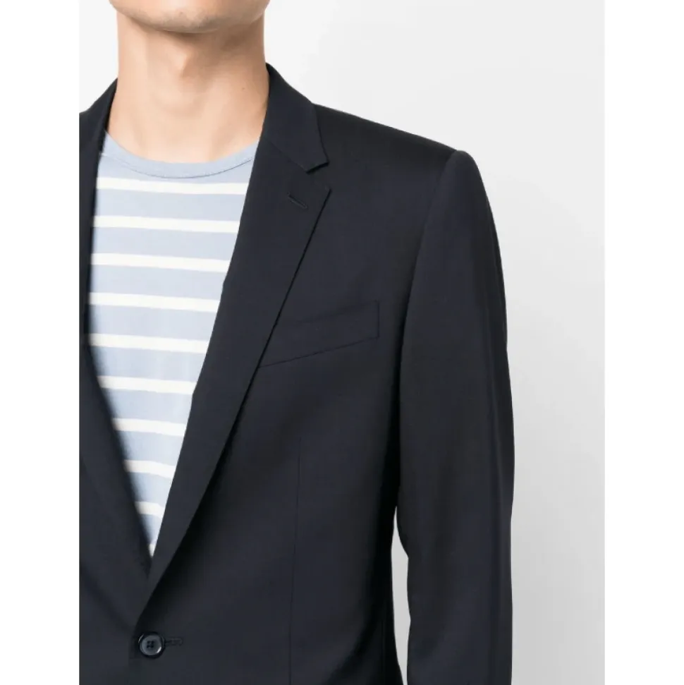 Marineblauw Slim Fit Wollen Pak