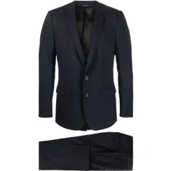 Marineblauw Slim Fit Wollen Pak