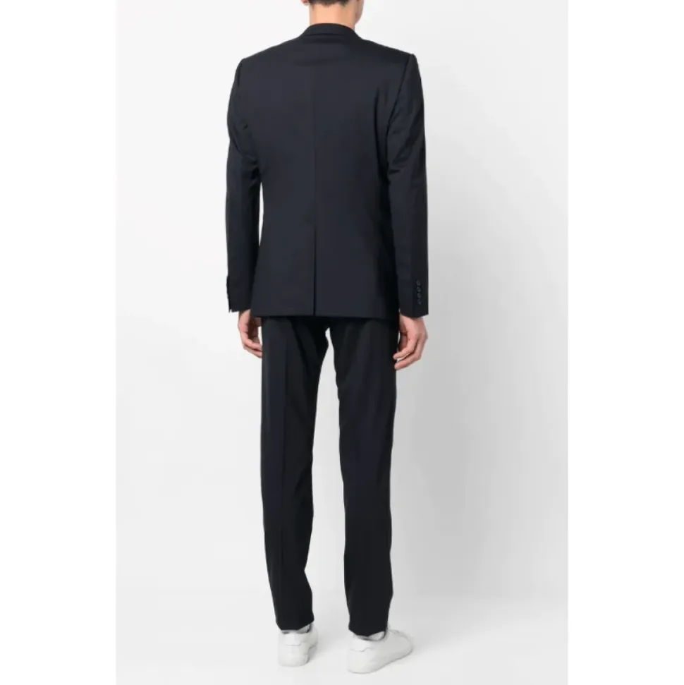 Marineblauw Slim Fit Wollen Pak