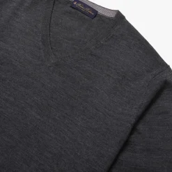 Merino wollen V-hals trui