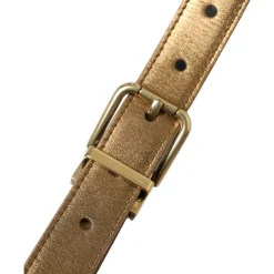 Metallic Gouden Kalfsleer Metalen Gesp Riem