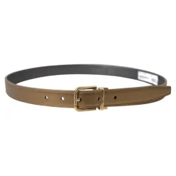 Metallic Gouden Kalfsleer Metalen Gesp Riem