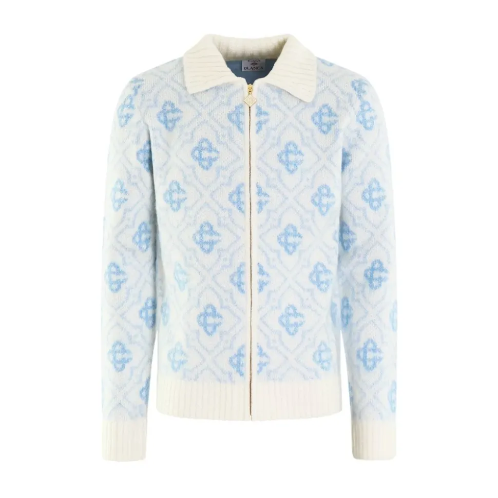 Mohair Monogram Zip Jumper