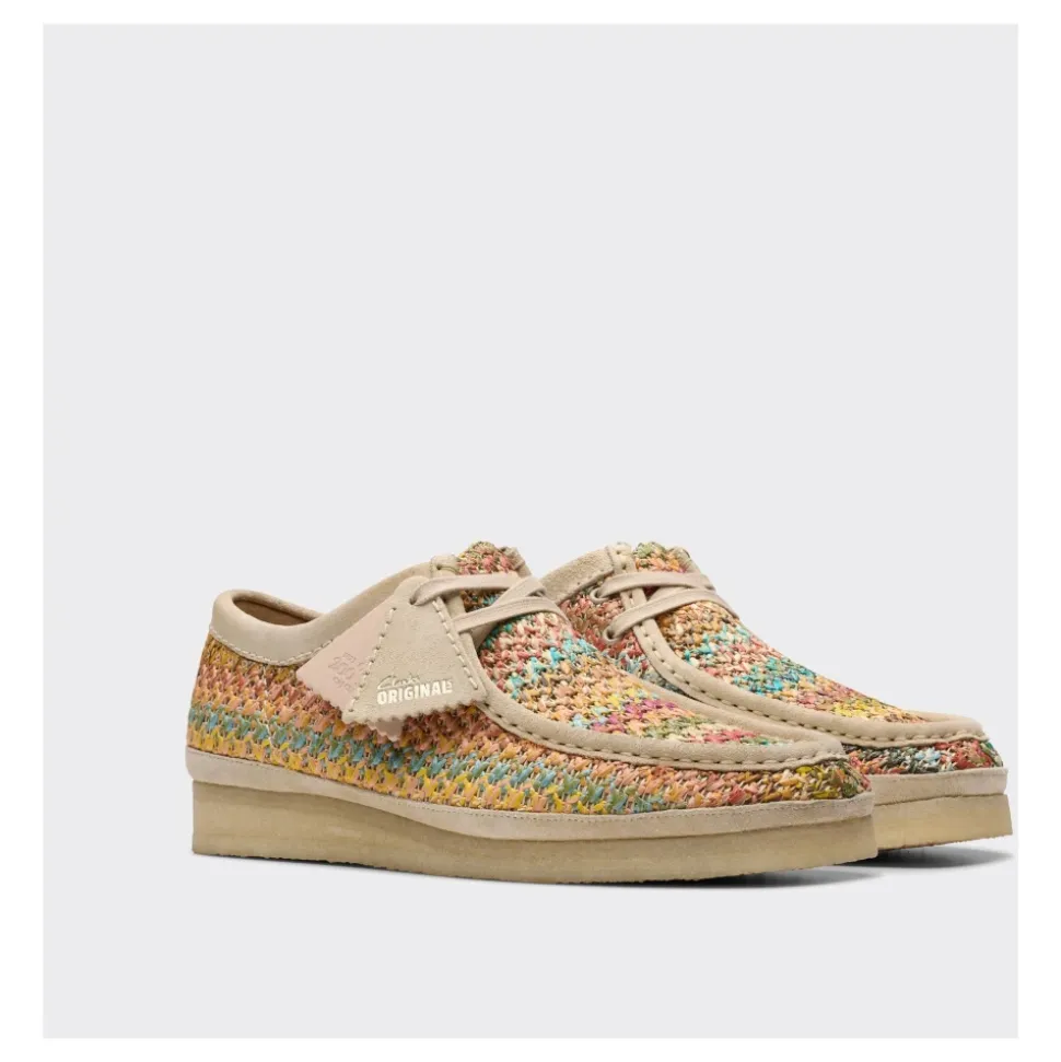 Multicolor Raffia Wallabee Sneakers