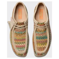Multicolor Raffia Wallabee Sneakers