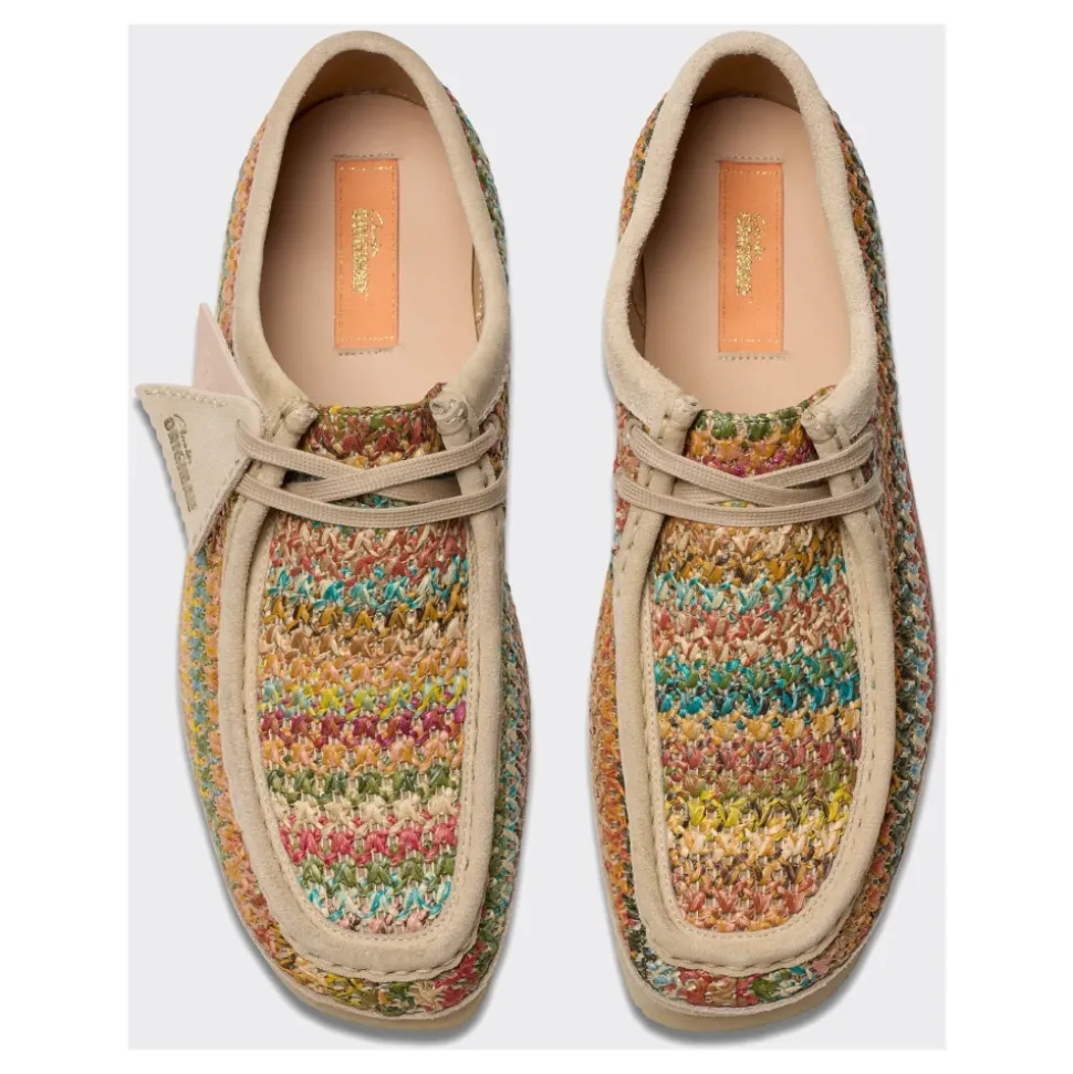 Multicolor Raffia Wallabee Sneakers