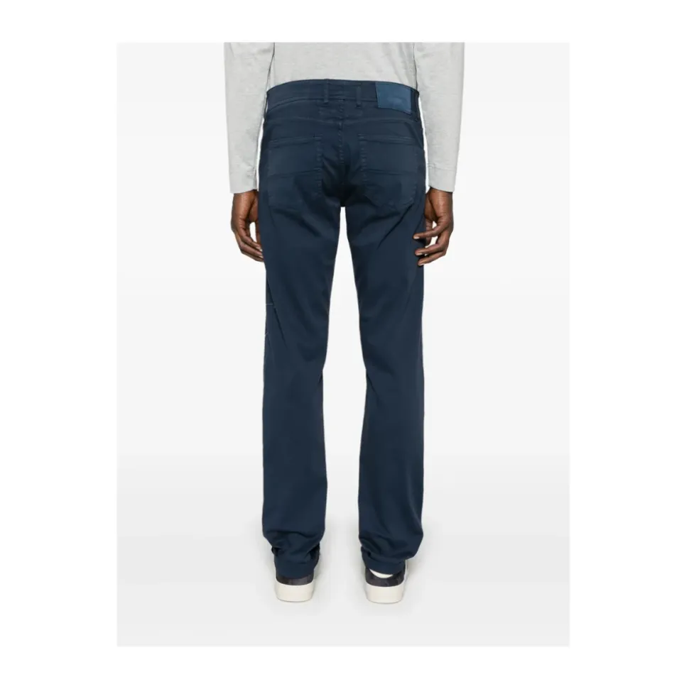 Navy Blauwe Klassieke Knoop Jeans