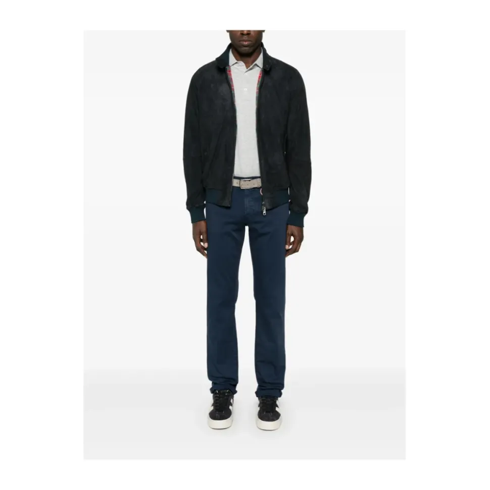 Navy Blauwe Klassieke Knoop Jeans