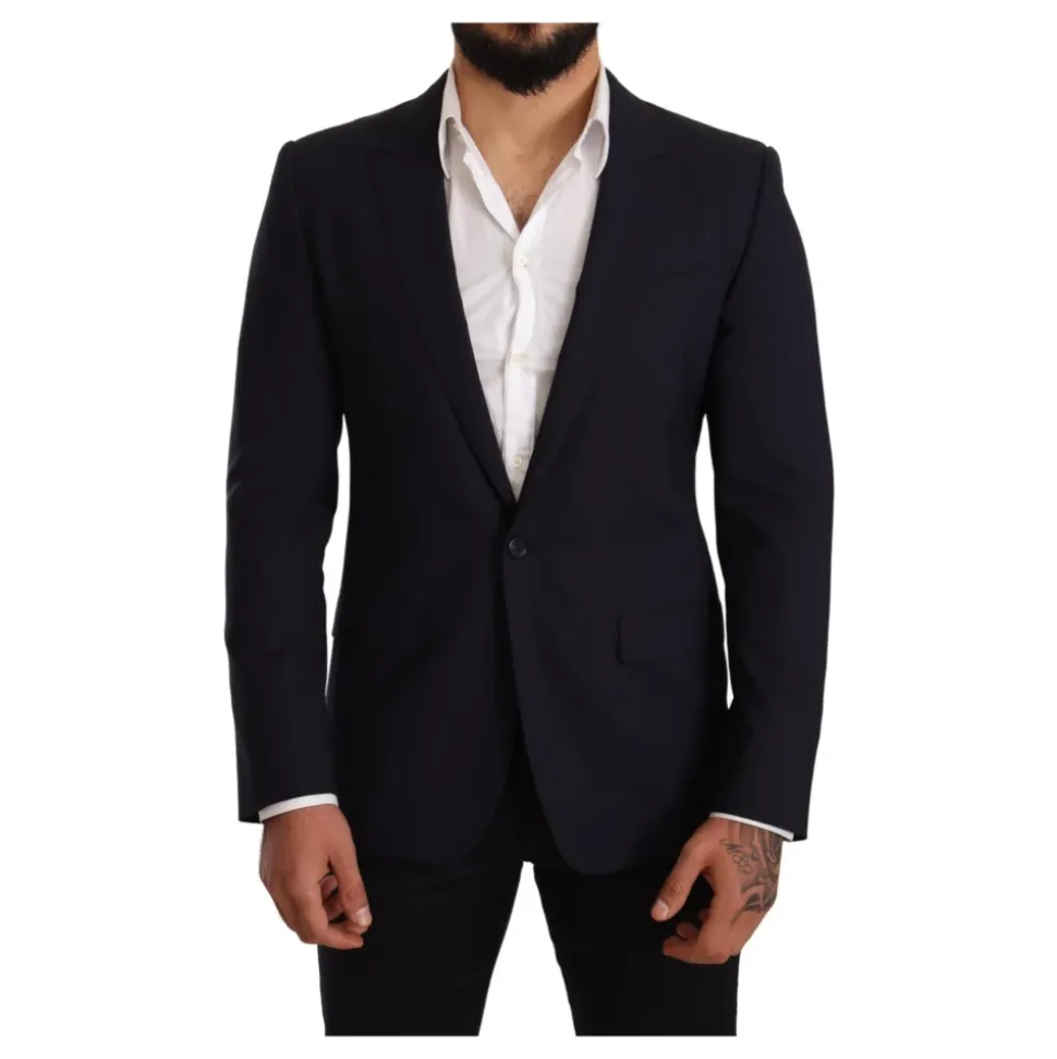 Navy Blue Wool Slim Fit MARTINI Blazer