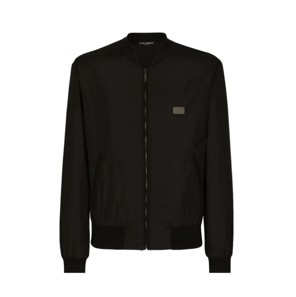 Nylon jas met merklabel