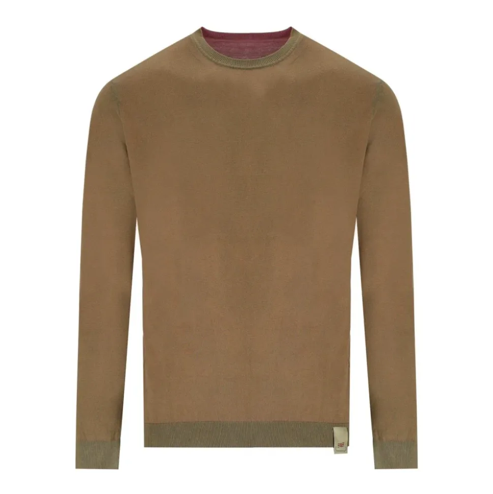 Omkeerbare Crewneck Trui Roze Bruin