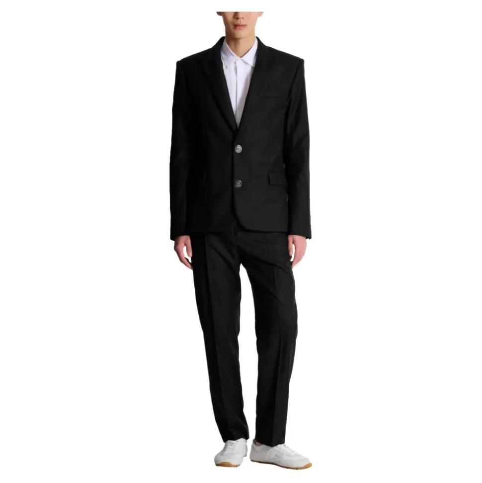 Op maat gemaakte effen wollen pantalon